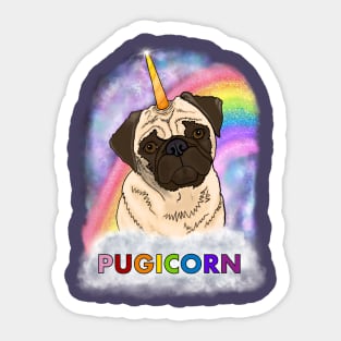 Rainbow Sparkle Pugicorn! Sticker